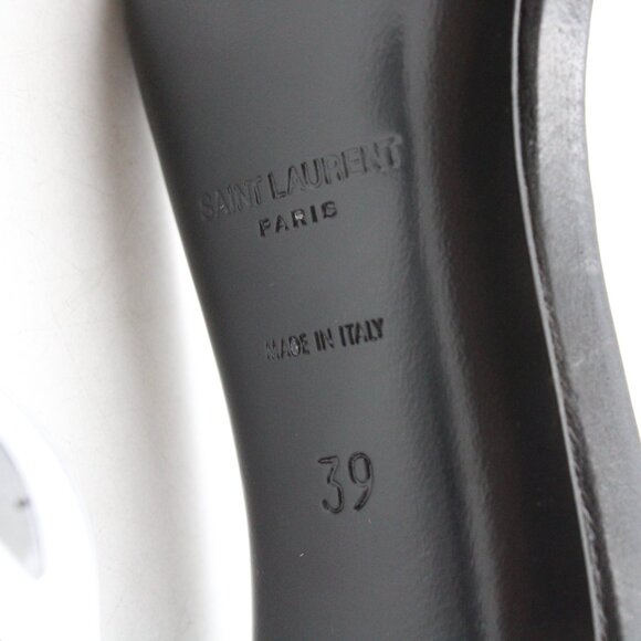 Pre-Owned Saint Laurent YSL Opyum Heeled Sandals in Black Leather/Nickle Size 39 - Picture 10 of 16